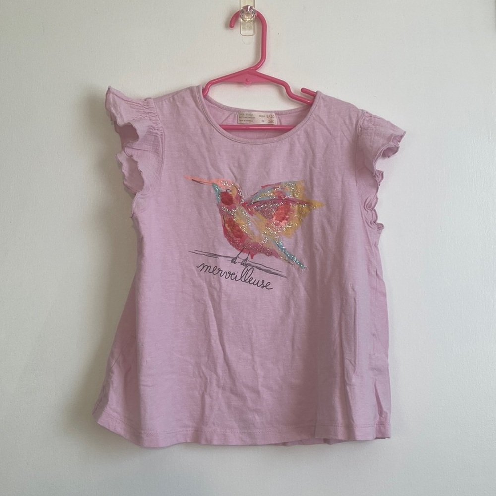 Zara girls size 9/10 shirt sleeve shirt
